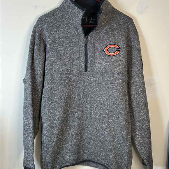 Men's Antigua Charcoal Chicago Bears NFL Quarter-Zip Pullover Jacket Size Large - Picture 1 of 6